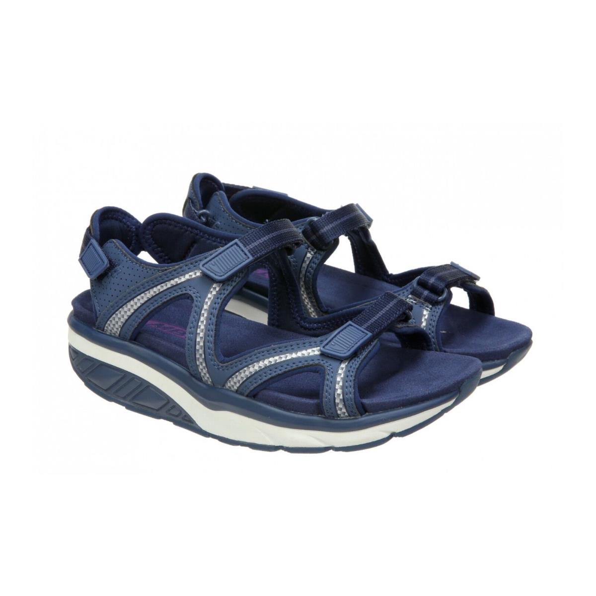 Mbt Lila Women`s Sport Sandal Adjustable 3 Way Hook Loop Light Wt 6 Colors Indigo Blue