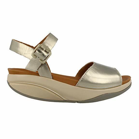 Mbt Kizzy Women s Dress Sandal Adjustable Buckle Strap Nappa Lthr 2 Colors Gold