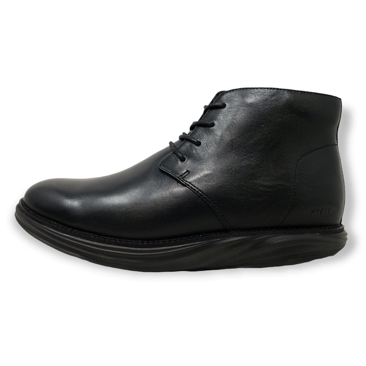 Mbt Cambridge Men`s Mid Cut Boot Washable Black Nappa Leather - US Size 6-6.5