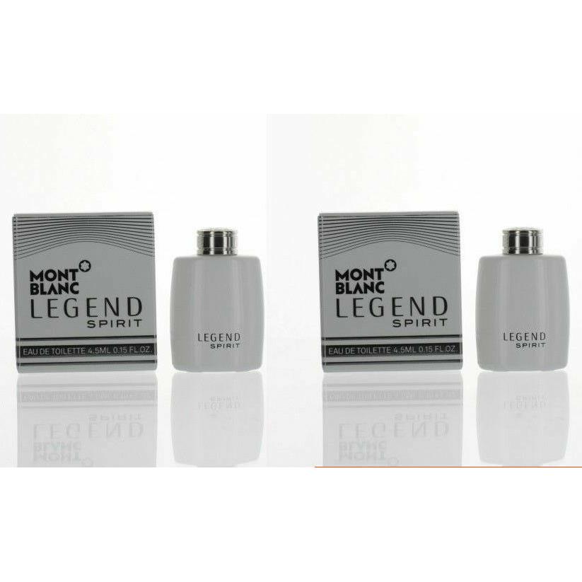 Montblanc Mont Blanc Legend Spirit 0.15 .15 Oz 4.5 ml Eau De Toilette Edt Set x 2= .30 oz