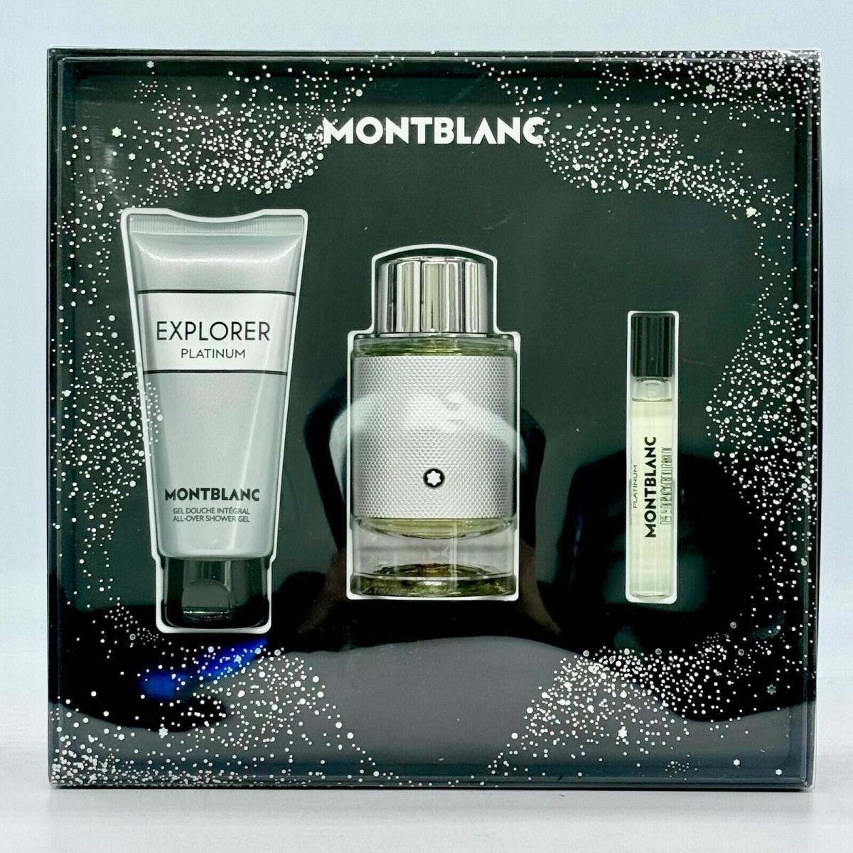 Montblanc Explorer Platinum 3pc Gift Set - 3.3 oz Edp + 0.25 oz Edp + Shower Gel