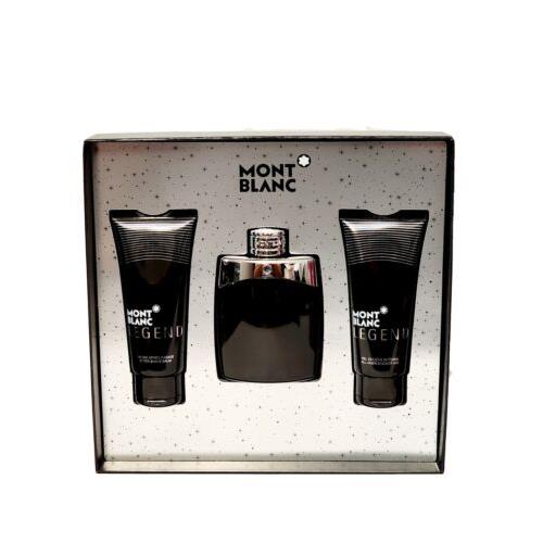 Montblanc Mont Blanc Legend 3PC Gift Set 3.4OZ Eau DE Toilette Spray For Men