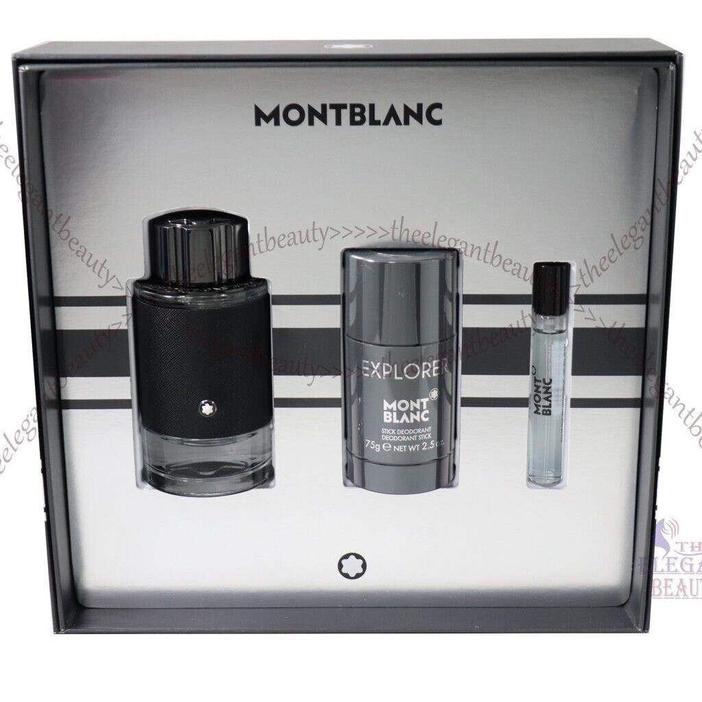 Montblanc Mont Blanc Explorer 3 Pcs Set with 3.4/3.3 oz Edp Spray Men