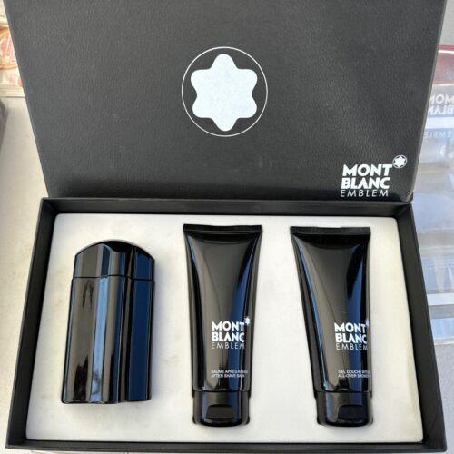 Montblanc Mont Blanc Emblem 3PC Set 3.4 OZ Spray+ 3.4 OZ After Shave Balm+ 3.4 S/gel