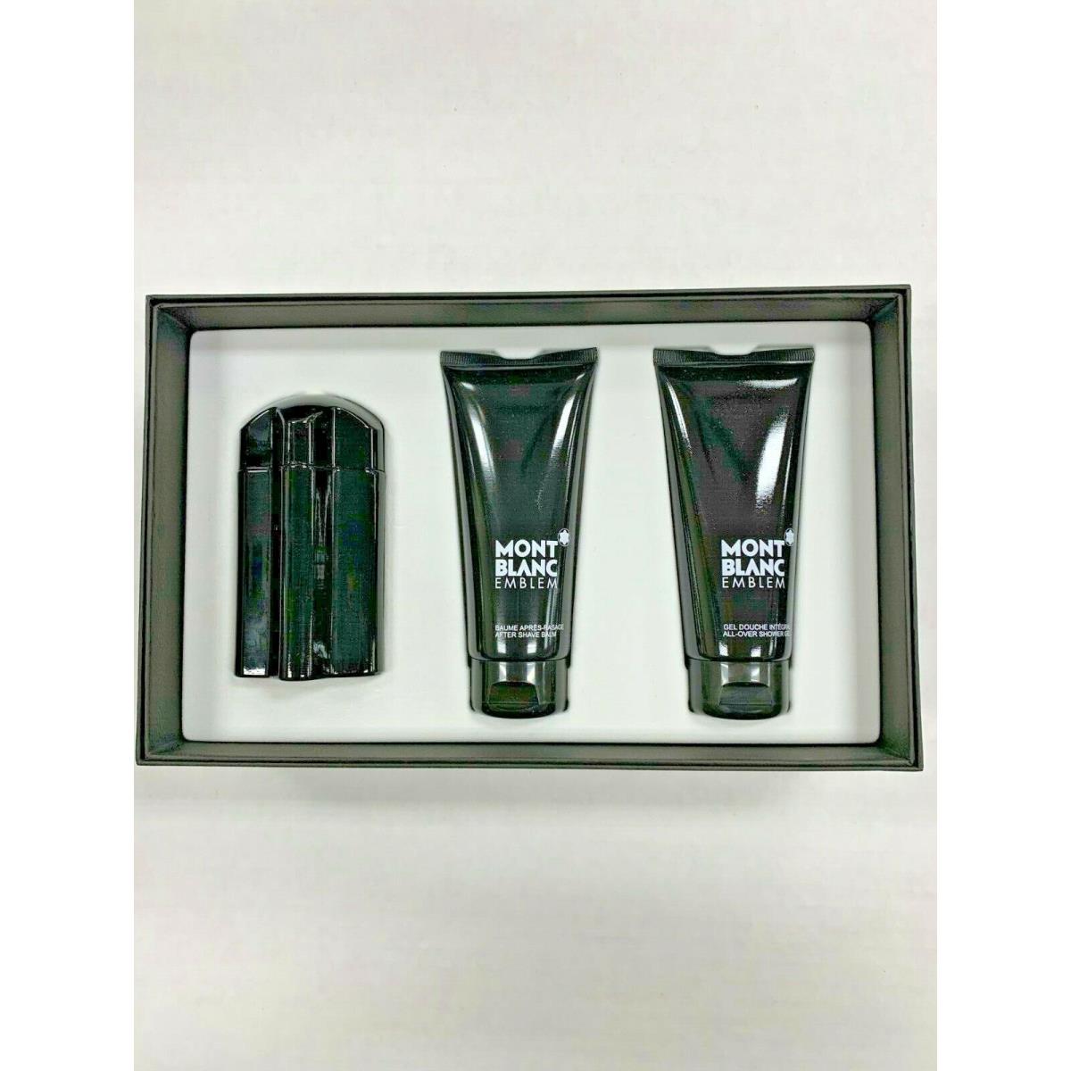 Montblanc Emblem by Mont Blanc 3 Piece Gift Set with 3.3 oz Edt Spray For Men