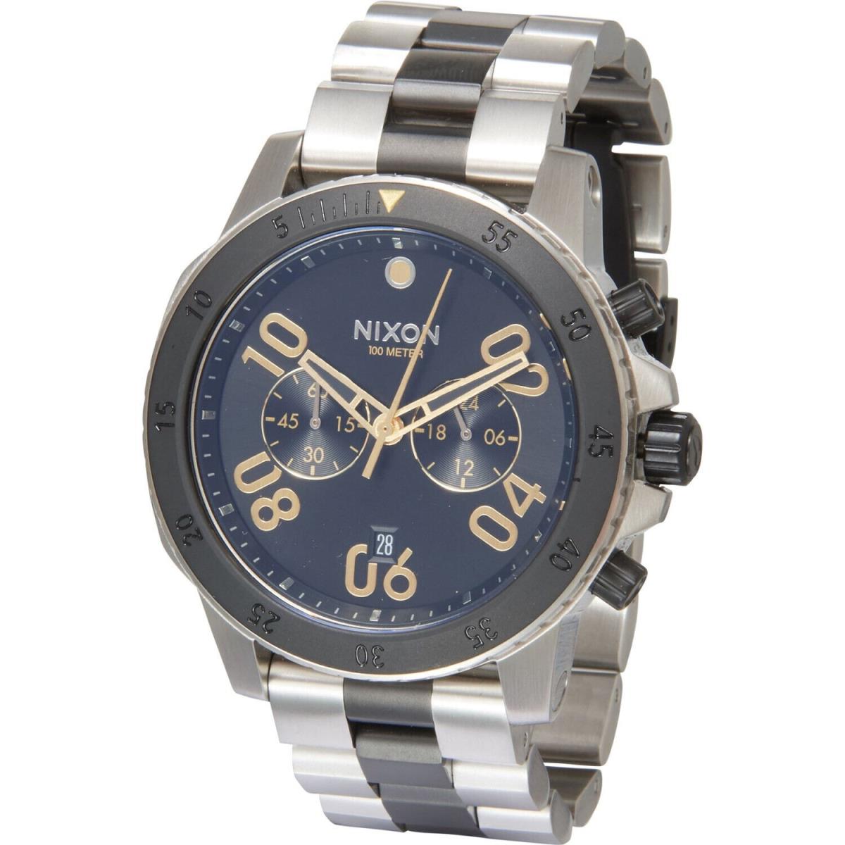 Nixon Ranger Chrono Watch - A549 2194 - Silver/black/gold