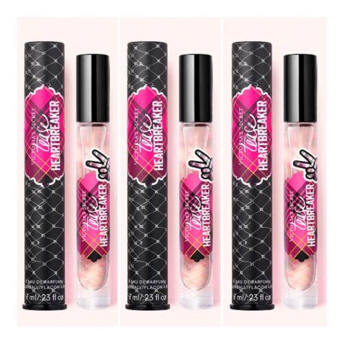 3 Victoria`s Secret Tease Heartbreaker Eau de Parfum Rollerball .23 Fl.oz