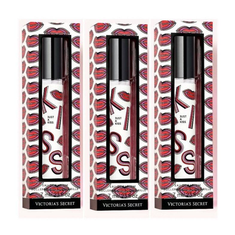 Victoria`s Secret Just A Kiss Eau de Parfum Rollerball .23 Fl.oz. Lot of 3