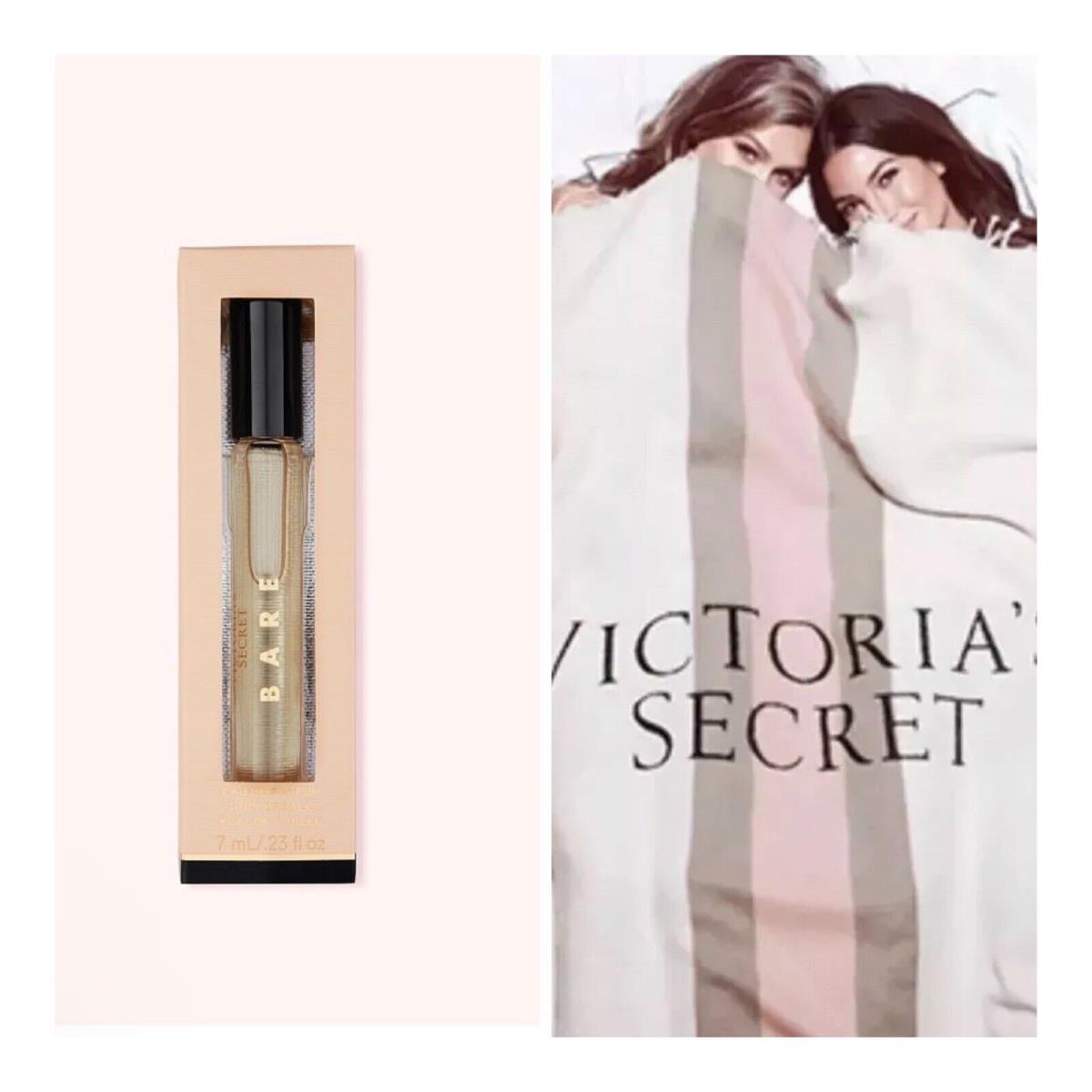 Victoria`s Secret Bare Eau de Parfum Rollerball and VS Throw Blanket