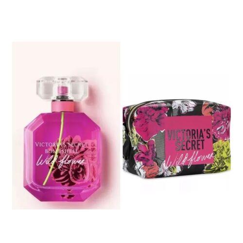 Victoria`s Secret Bombshell Wildflower Eau de Parfum 1.7 Fl.oz. and Beauty Bag