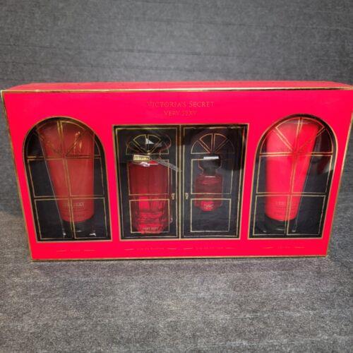 Victoria`s Secret Very Sexy 4 Pcs Gift Set Body Wash Eau De Parfum Edp Lotion