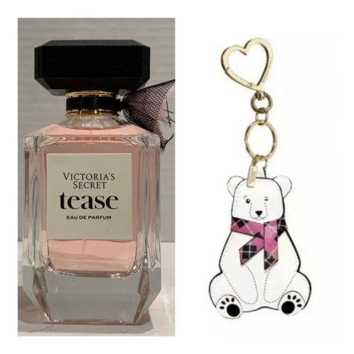 Victoria`s Secret Tease Eau de Parfum 3.4 Fl.oz. and VS Polar Bear Keycha