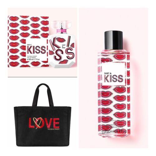 Victoria s Secret Just A Kiss Eau de Parfum 1.7 Fl.oz. / Mist / Tote Bag