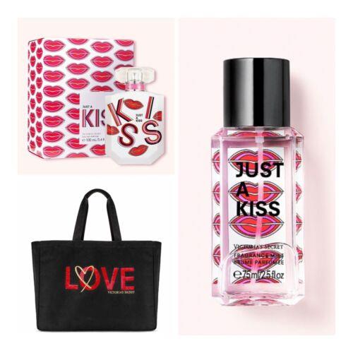 Victoria`s Secret Just A Kiss Eau de Parfum 3.4 Fl.oz. / Mist / VS Tote Bag