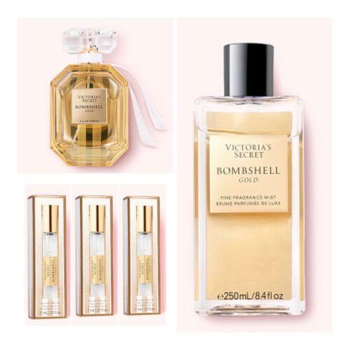 Victoria s Secret Bombshell Gold Eau de Parfum 1.7 Fl.oz /rollerball 3 /mist