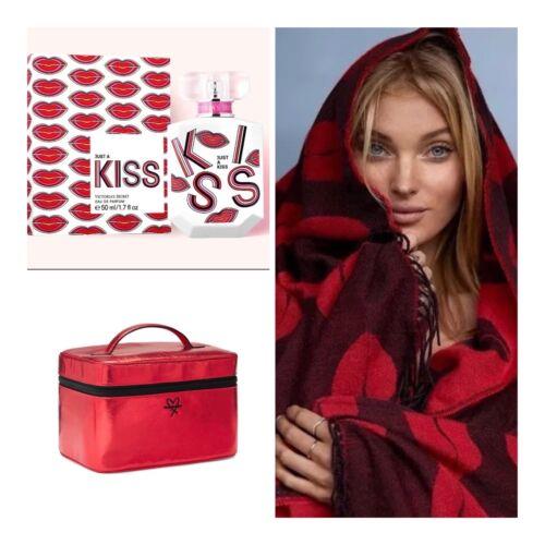 Victoria s Secret Just A Kiss Eau de Parfum 1.7 Fl.oz. / Train Case / Blanket