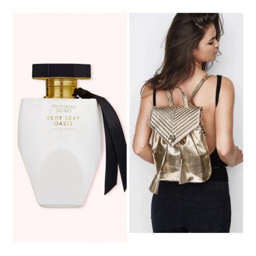 Victoria`s Secret Very Sexy Oasis Eau de Parfum 3.4 Fl.oz. + VS Gold Backpack