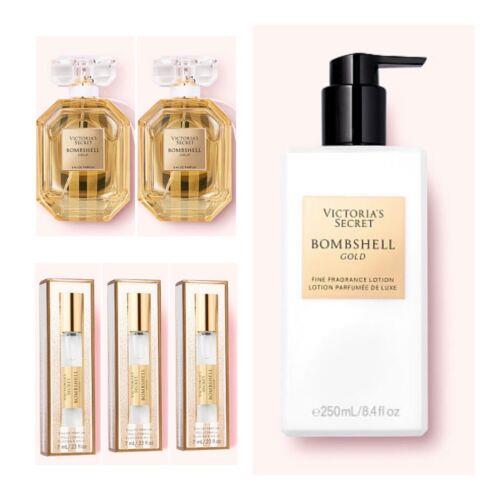 Victoria s Secret Bombshell Gold Edp 1.7 Fl.oz. 2 /rollerball 3 /lotion