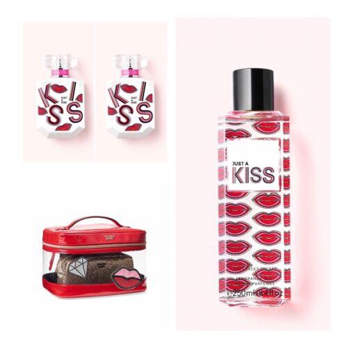 Victoria s Secret Just A Kiss Eau de Parfum 1.7 Fl.oz. 2 /mist /vs Train Case