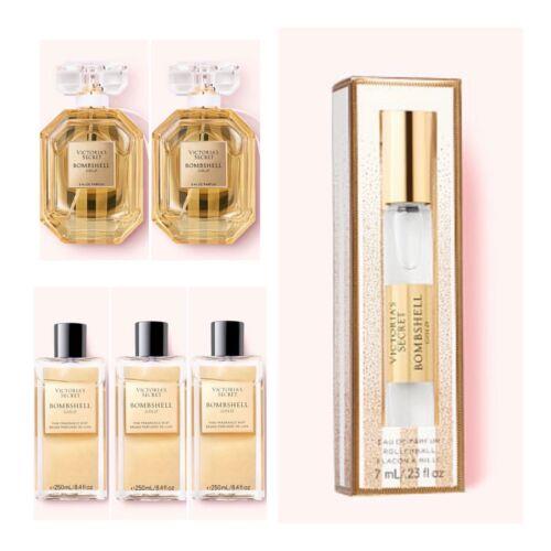 Victoria`s Secret Bombshell Gold Eau de Parfum 1.7 Oz. 2 /rollerball /mist 3