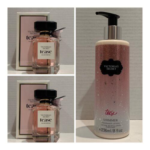 Victoria`s Secret Tease Eau de Parfum 3.4 Fl.oz. 2 and Shimmer Lotion