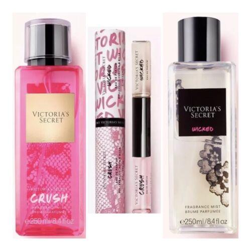 Victoria`s Secret Crush/wicked Edp Rollerball Duo / Wicked Mist / Crush Mist