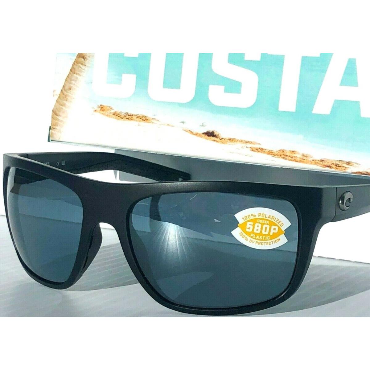 Costa Broadbill Matte Black w Polarized Gray 580P Sunglass Brb 11 Osgp