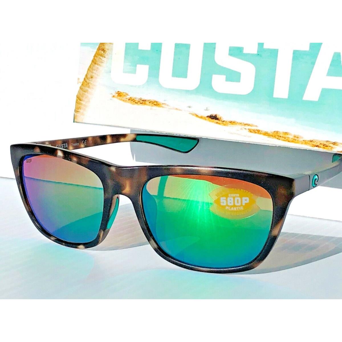 Costa Del Mar Cheeca Matte Tortoise Polarized Green Mirror 580P Sunglass Cha 249