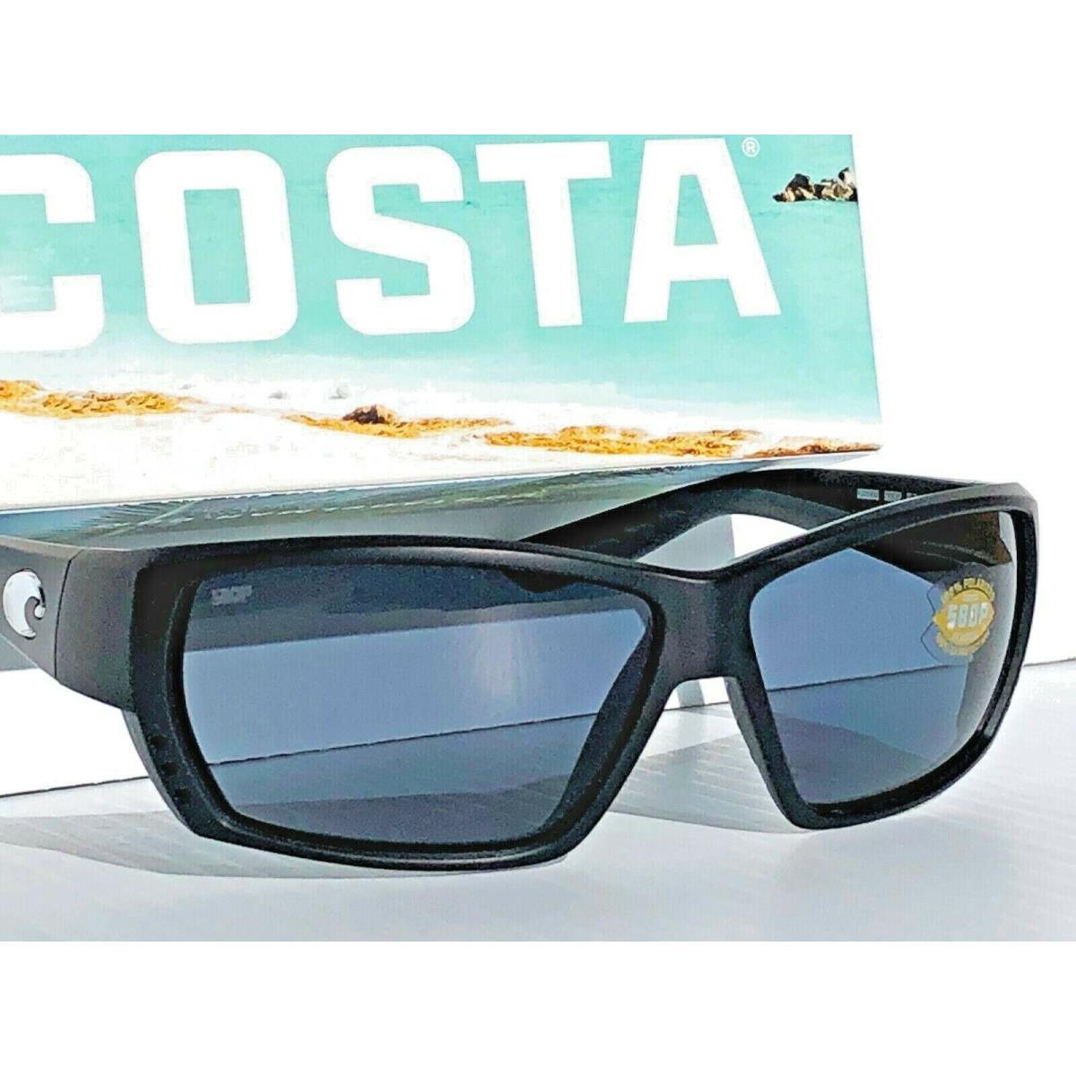 Costa Del Mar Tuna Alley Matte Black Polarized Gray 580P Sunglass TA 11 Ogp