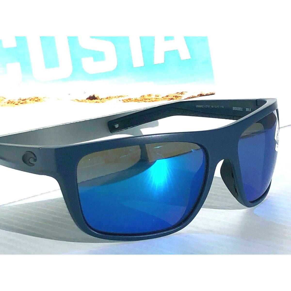 Costa Broadbill Matte Blue w Polarized Blue Mirror 580G Sunglass Brb 14