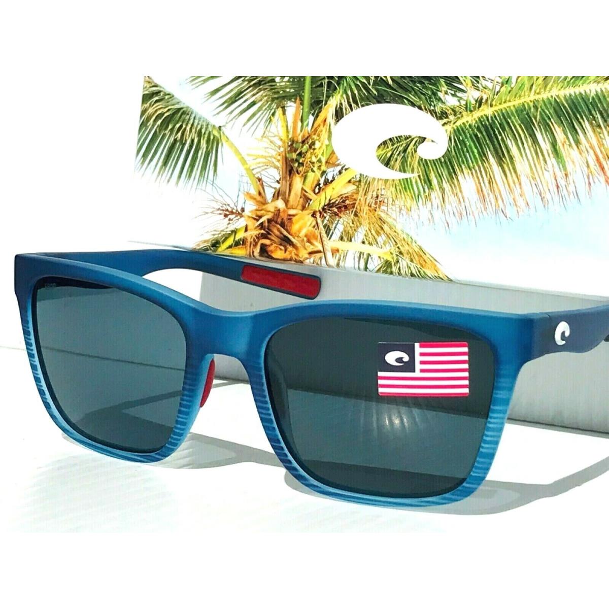 Costa Del Mar Panga Matte Blue Fade Polarized Gray 580P Lens Sunglass Pag 402