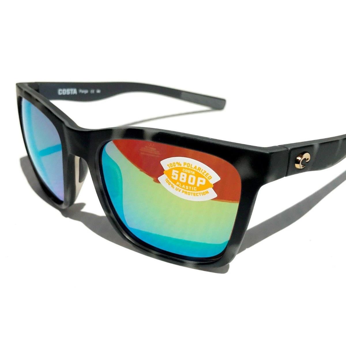 Costa Del Mar Panga Matte Grey Tort Polarized Green Mirror 580P Sunglass Pag 256