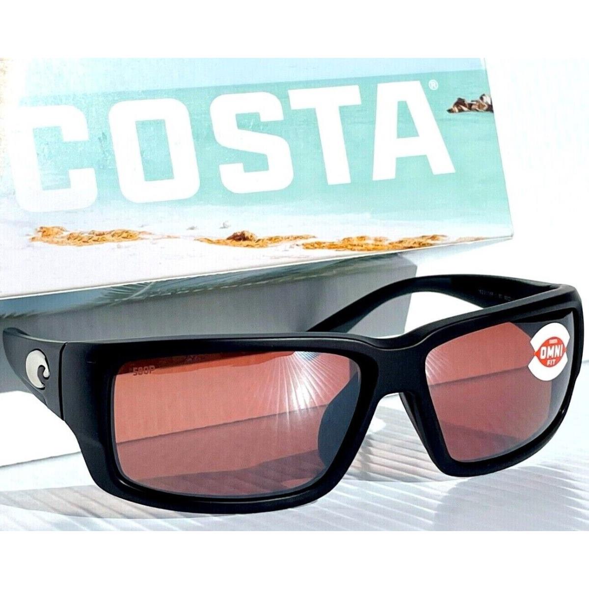 Costa Del Mar Fantail Matte Black Polarized Copper Silver 580P Sunglass TF 11