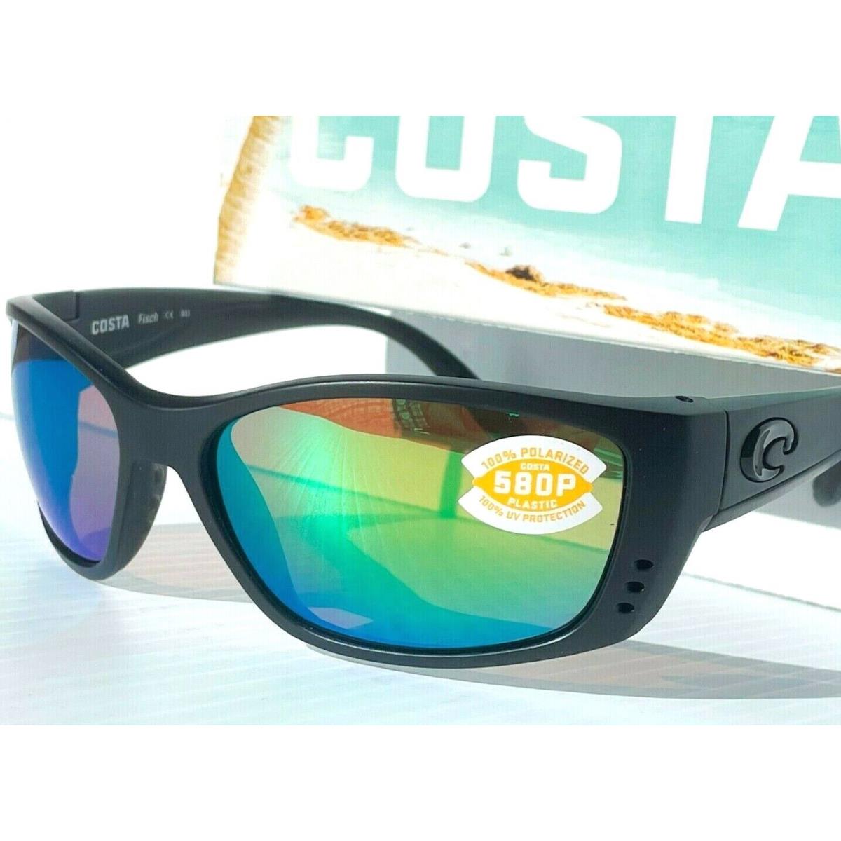 Costa Del Mar Fisch Blackout Polarized Green Mirror 580P Lens Sunglass FS 01