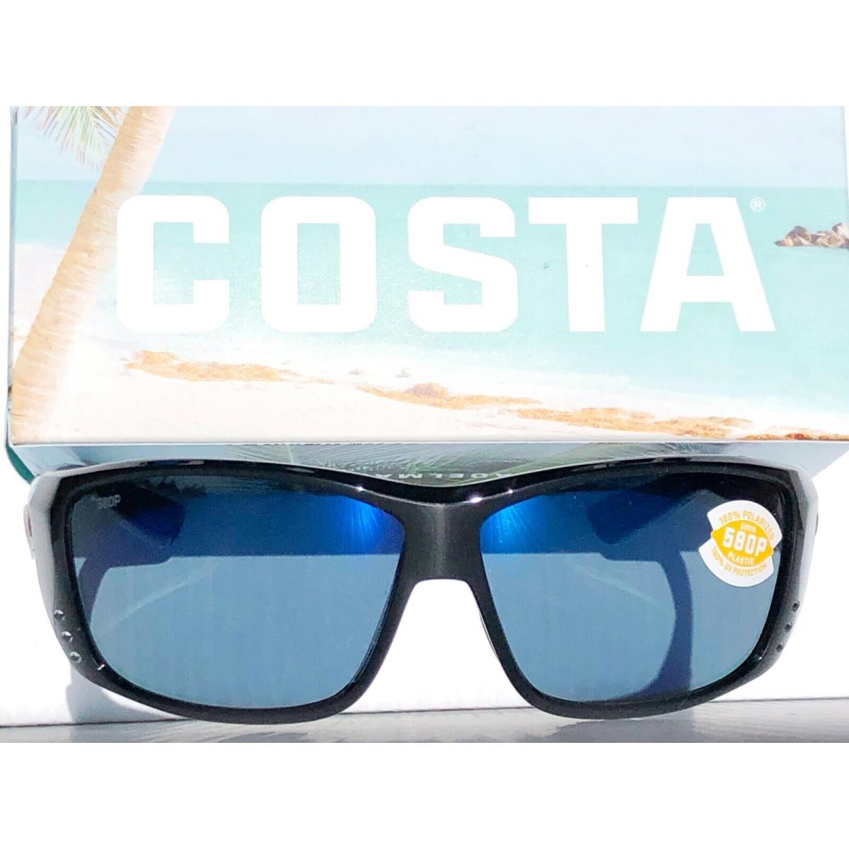 Costa Del Mar Cat Cay Black Matte Polarized Blue 580P Lens Sunglass AT 11