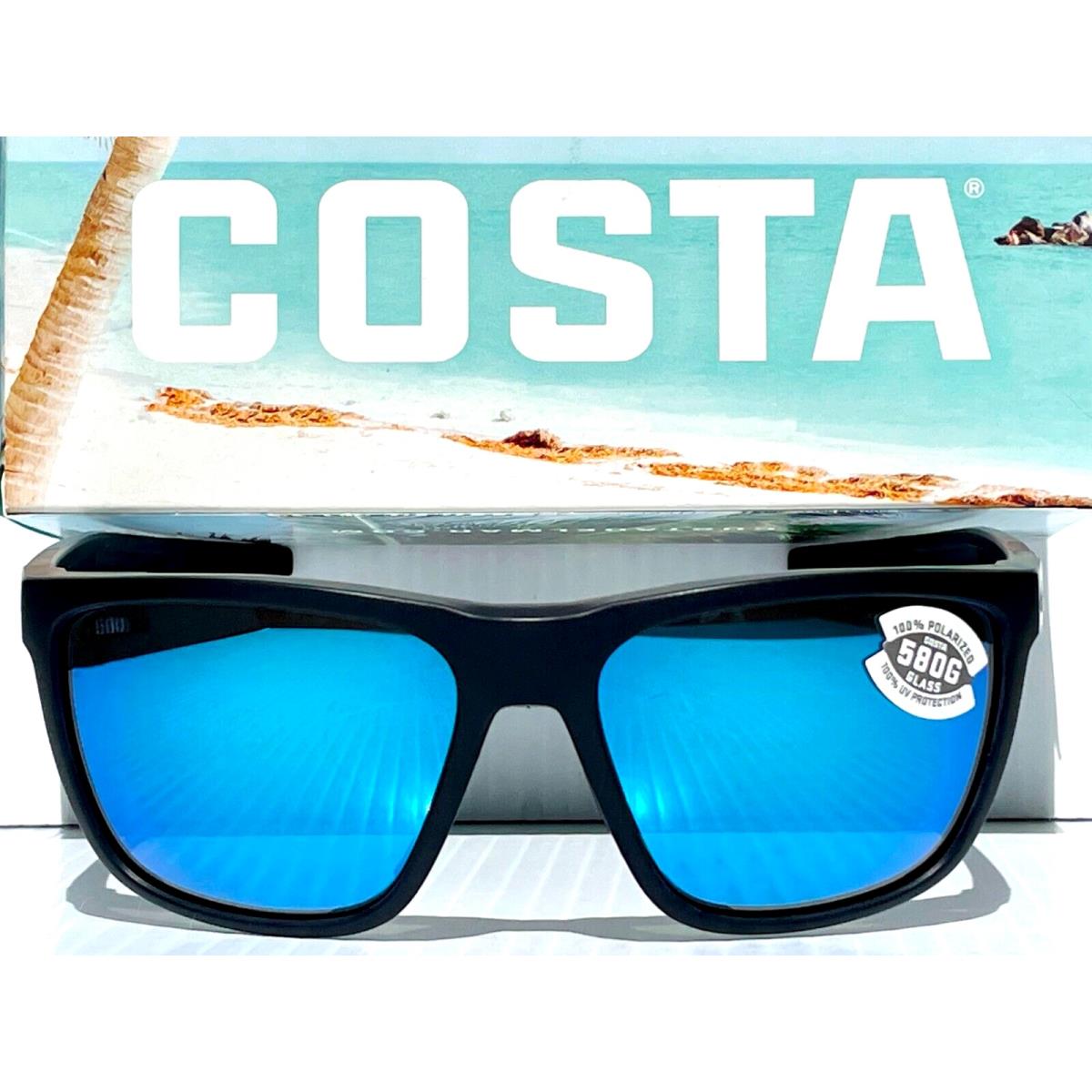 Costa Del Mar Ferg Matte Black Polarized Blue 580G Glass Sunglass Frg 11