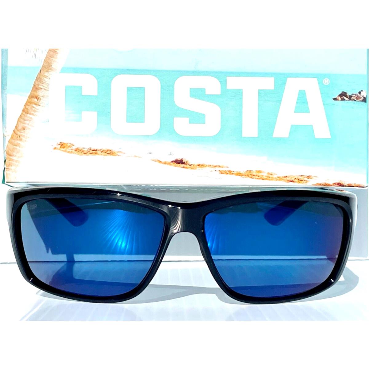 Costa Del Mar Mag Bay Shiny Black Polarized Blue Mirror 580P Sunglass AA 11 Obmp