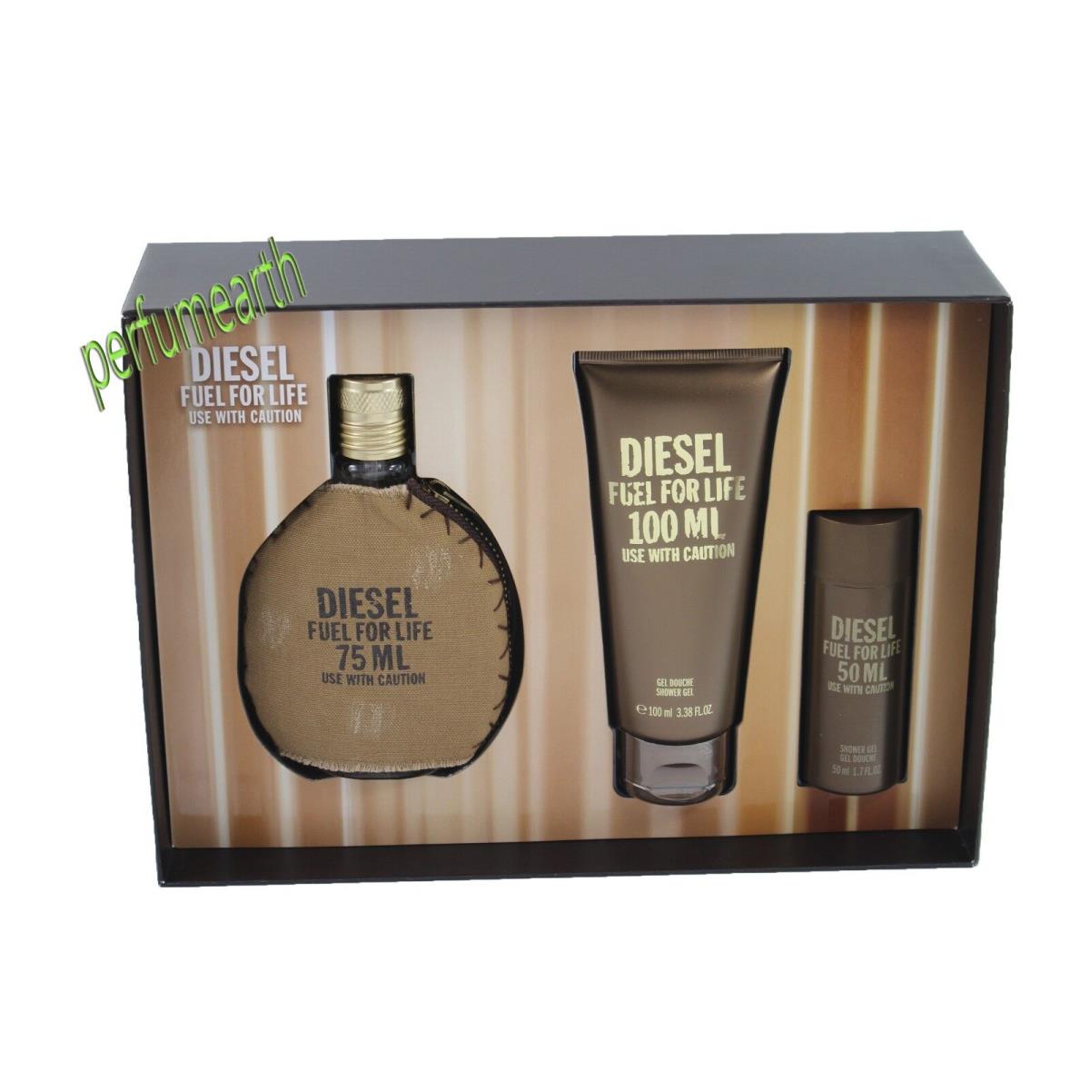 Diesel Fuel For Life By Diesel 3Pces Gift Set 2.5oz.Edt Spray For Men