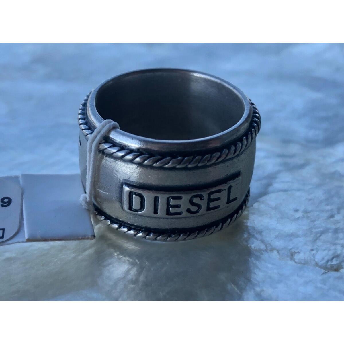 Diesel Nmd Thk Bnd .925 Sterling Silver Ring - Size 7