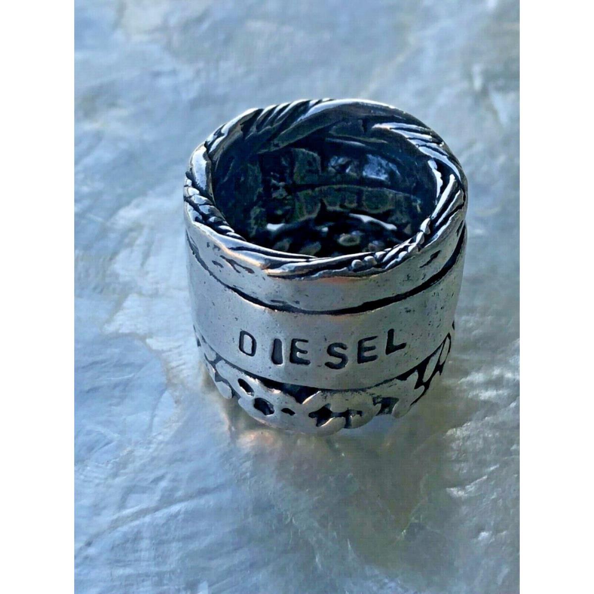 IN Out Wide Diesel .925 Sterling Silver Ring DL1121040 9 Size 8