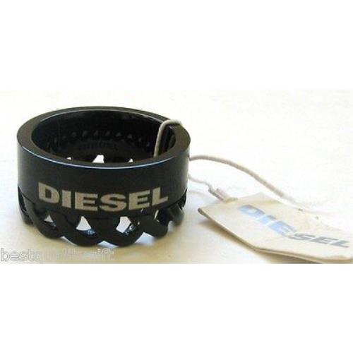 Diesel Black Ip+stainless Steel Weave Design Ring SZ-9 DX0370+BOX