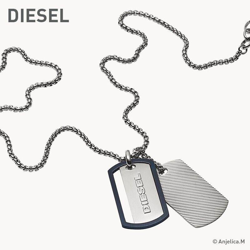 Diesel Mens Necklace Stainless Steel Blue DX1197040