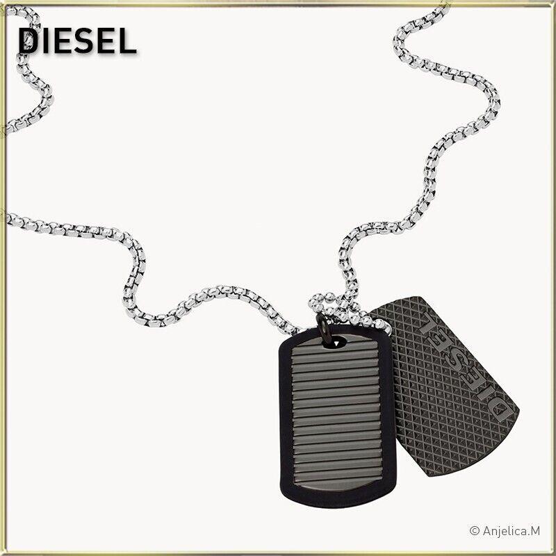 Diesel Stainless Steel Double Dogtag Necklace DX1314040