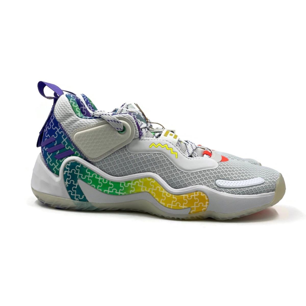 Adidas D.o.n Issue 3 Mens Basketball Shoe Gray Multicolor Sneaker Trainer