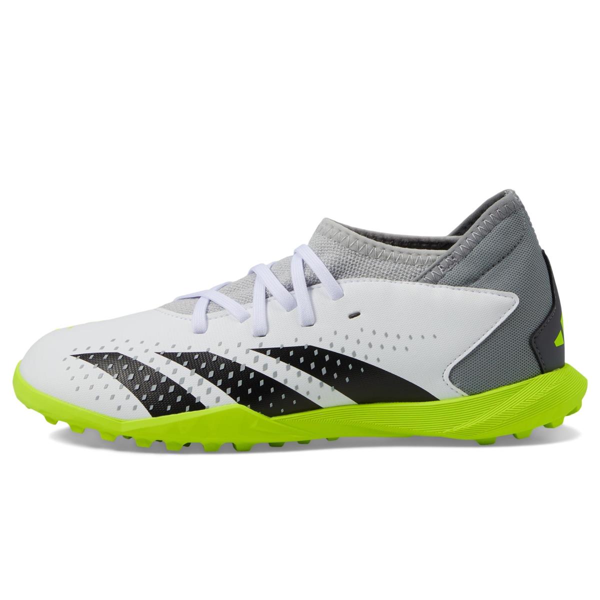 Adidas Unisex Accuracy.3 Turf Soccer Little Big K Footwear White/Core Black/Lucid Lemon