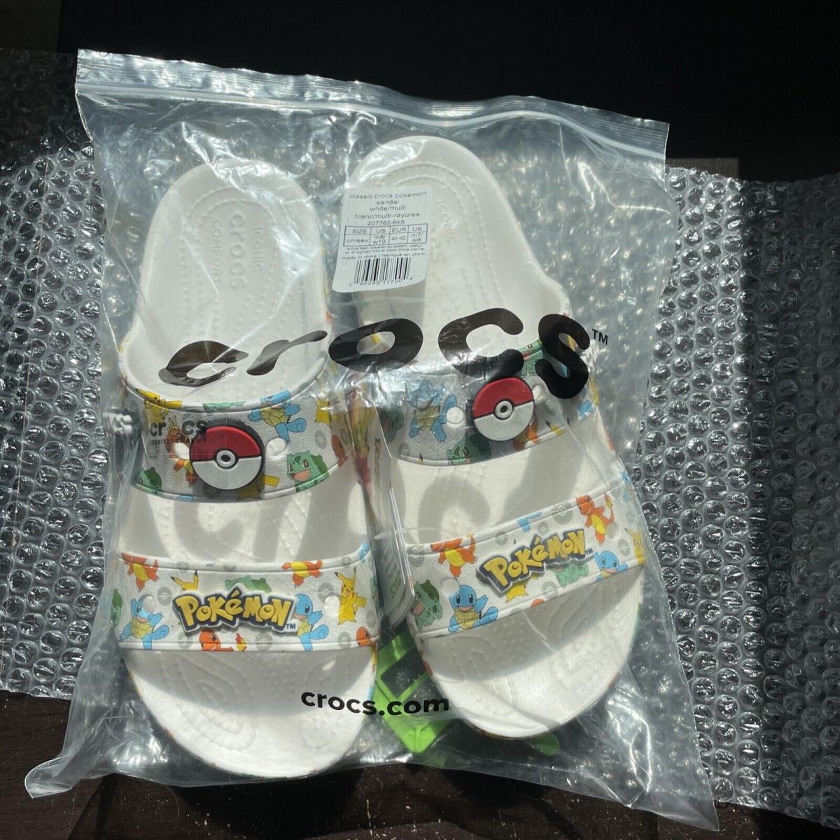 Crocs Unisex US M8/W10 Classic Pokemon Sandals White / Multi 207762-94s Pikachu