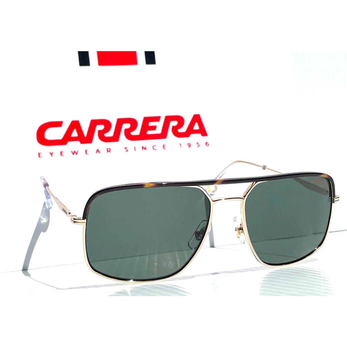 Carrera Polished Gold Tort Aviator Green Grey Lens Sunglass 152/S