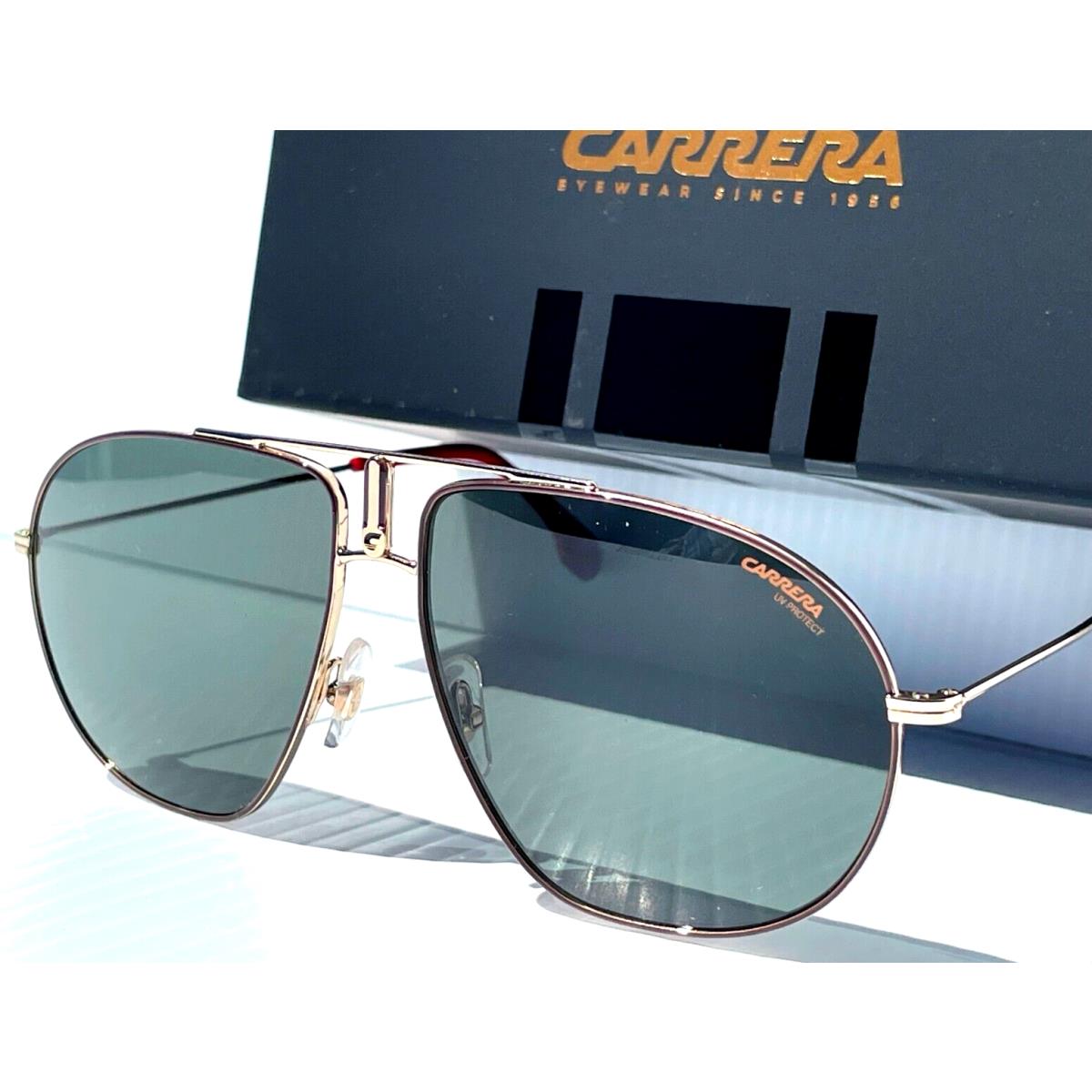 Carrera Gold with Red Frame Green Grey Lens Sunglass Bound 01QQT