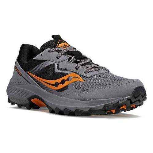 Saucony Men`s Breathable Cushioned Trail Running Sneakers 5 Colors Dark Gray Orange