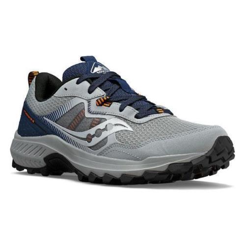 Saucony Men`s Breathable Cushioned Trail Running Sneakers 5 Colors Gray Navy